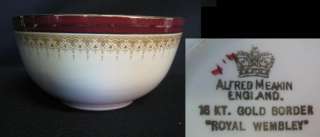 ALFRED MEAKIN c1945+ ROYAL WEMBLEY CRANBERRY BOWL  