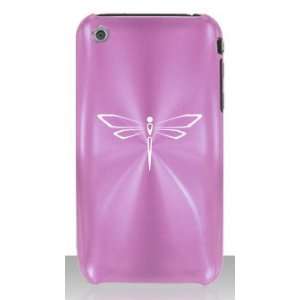 Apple iPhone 3G 3GS Light Pink C167 Aluminum Metal Back Case Dragonfly