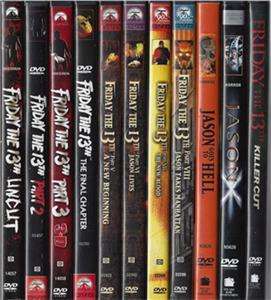 Friday The 13th 1 2 3 4 5 6 7 8 9 10 + Remake 11 DVDs Movies Lot 