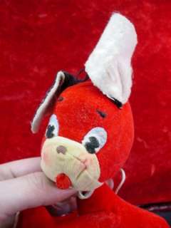 Vintage 1950s DAKIN DREAM PETS DOG DOLL Toy RED VELVETEEN Tagged JAPAN 