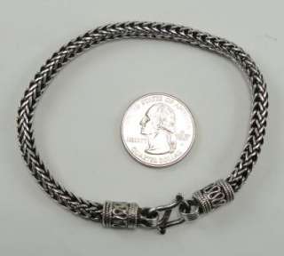 Sterling Silver Bracelet Chain Wheat Fancy End Caps 8  