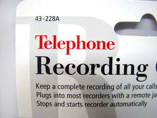   43 228A Telephone Recording Control Accessory 430 0228  