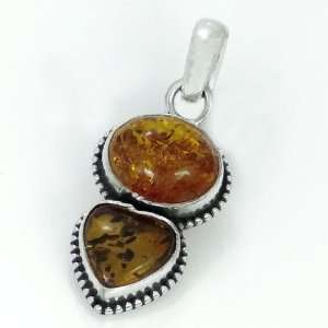 40 Gm Natural 50 Million Years Old Amber 925 Silver Pendant 1 1/2 