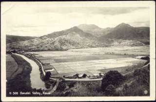 hawaii, KAUAI, Hanalei Valley, Panorama (1950) RPPC  