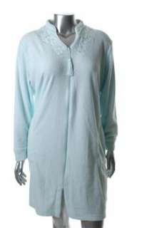 Miss Elaine NEW Plus Size Robe Blue Embroidered 1X  