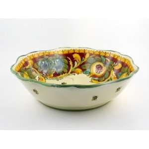  Hand Painted Italian Ceramic 13.8 inch Serving Bowl 