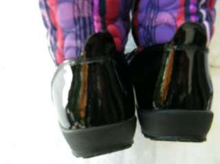 COACH SHOES rain boots waterproof rubber black plaid  