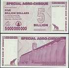 ZIMBABWE AGRO CHEQUE 100 BILLION DOLLARS 2008 P 64 UNC  
