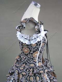   Gothic Lolita Cotton Dress Ball Gown Prom Steampunk Punk 085 L  