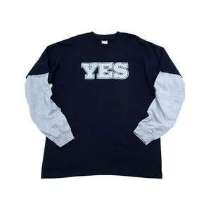  YES Network Layered Long Sleeve T shirt   Navy/Grey Small 
