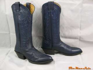 New Nocona Navy Deer Tanned Leather Cowboy Boots Western Wear Multiple 