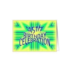 45th Birthday Party Invitation Bright Star Card