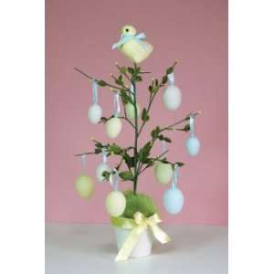 Pack of 4 Sweet Delights Pastel Potted Easter Egg Tree w/Chick Topper 