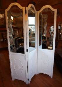 Large Mirrored French Style Three Fold Screen  