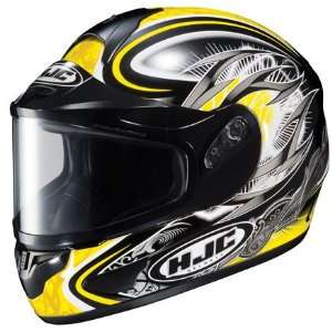   HELLION HELMET WITH DUAL LENS, BLACK/YELLOW/SILVER, SMALL Automotive