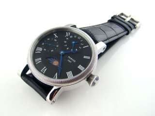 Parnis 43mm Luxury Black Dial GMT HandWinding Watch6497  