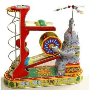  Old Fashioned Tin Wind Up Juggling Circus Elephant 