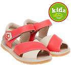 girls toddler leather squeaky shoes sandals open toe cream red