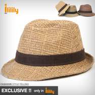 New Constructed Straw TRILBY FEDORA Gangster Hat Cap  