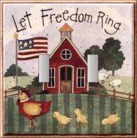 AMERICAN COUNTRY FREEDOM FARM DOUBLE SWITCH PLATE #1  