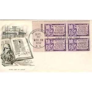 United States First Day Cover 500th Anniversary Gutenberg Bible Issued 