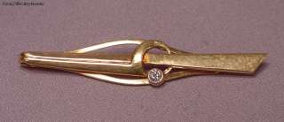 Vintage 14k Gold & Diamond Mans Tie Clasp or Money Clip  