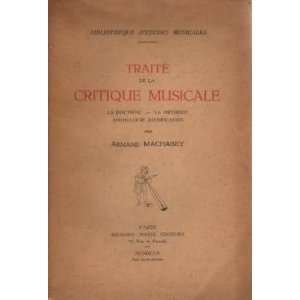   de la critique musicale (3260050132695) Machabey Armand Books