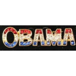 red white and blue rare Support Obama with this Patriotic Crystal Pin 