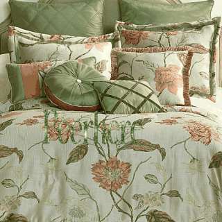 Botanical Garden King Comforter Set NEW 7 PC Floral Sage Bedding 