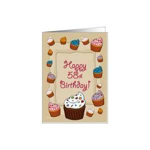  58th Birthday Cupcakes Card Toys & Games