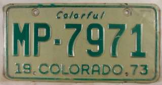 1973 Boulder Co Colorado MP 7971 License Plate  