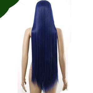 Long Cosplay Blue Black Straight Wig Z68 40  
