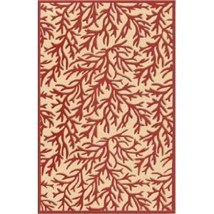 The Rug Market Maison Coral Reef 32011 Ruby Red and Tan Contemporary 5 