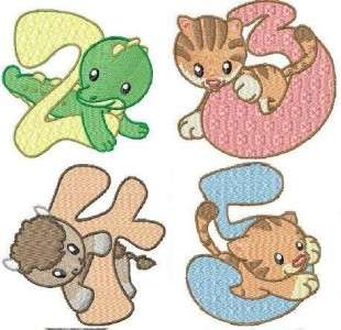 BABY ZOO ALPHABET + MORE MACHINE EMBROIDERY DESIGNS 2 SIZES  