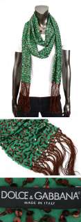 12346 auth DOLCE&GABBANA green silk sequins Scarves  