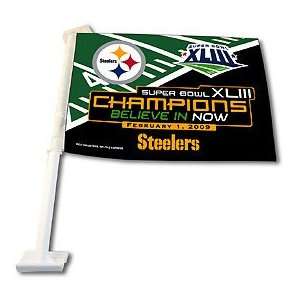   Steelers Super Bowl XLIII Champs Car Flag