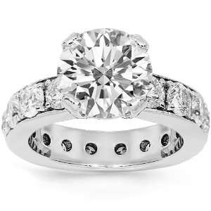  14K White Gold Diamond Engagement Ring 7.31 Ctw Jewelry