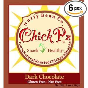 Nutty Bean Co. ChickPz Dark Chocolate 2 oz bags (pack of 6)  