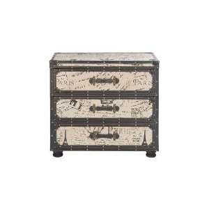  Benzara 66750 Wood And Leather Cabinet 32 in. W, 31 in. H 