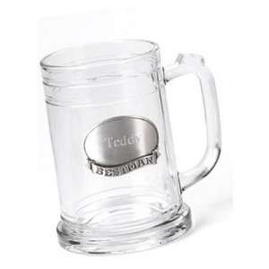 Pewter Medallion Glass Mug (1 per order) Personalized Gift Favors 