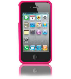 NEW PINK 3 PC HARD SNAP CASE COVER FOR APPLE IPHONE 4G 4 4S ATT 
