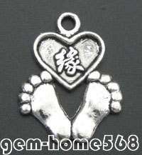 ON SALE 25 Tibetan Silver Love Feet Charm Pendant B145  
