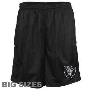  Oakland Raiders Black Big Sizes Team Logo Mesh Shorts 