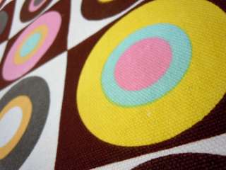 Da10 Per Meter Beige White Red Circle Linen Sofa/Cushion Cover Fabric 