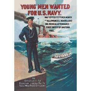   Vintage Art Young Men Wanted for U.S. Navy   03464 5