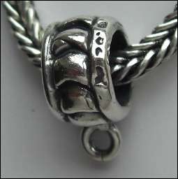 Sterling Silver Slider Bead Charm Holder for European Bracelets