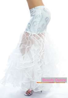 See Through Belly Dance Peafowl Fishtail Skirt 7 colors  