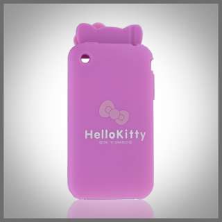 FOR APPLE IPHONE 3G 3GS PINK HELLO KITTY EARS W BOW SILICONE SKIN CASE 