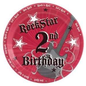   160185 Rock Star 2nd Birthday Dinner Plates