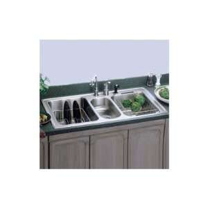  Gourmet 22x43 Self Rimming Triple Bowl Kitchen Sink with 